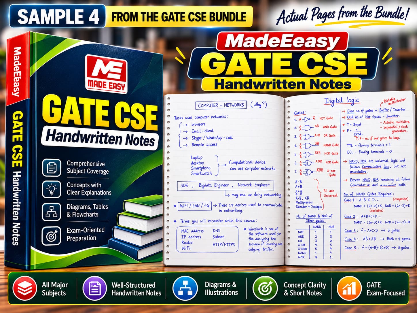 GATE CSE handwritten notes bundle preview